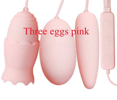 Vibradores vibrantes remotos del punto de G del huevo del silicón del USB 20 modelos rosados